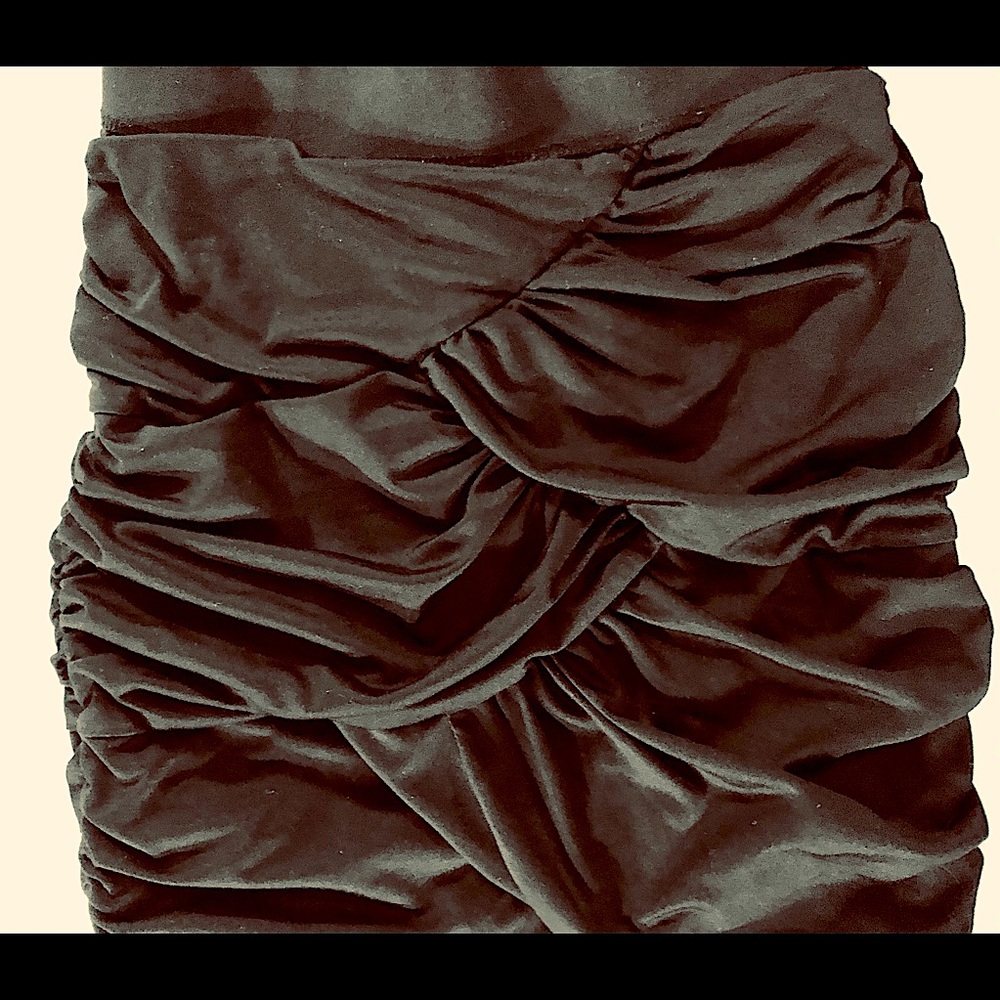 Black draped mini skirt- XS